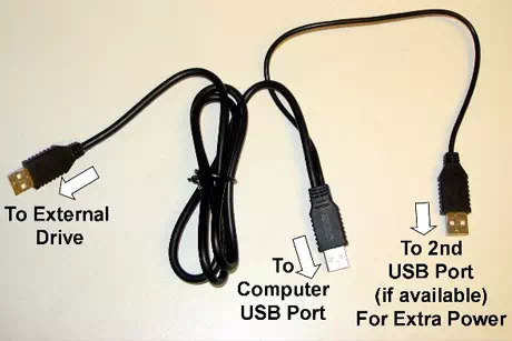 Kabel external harddisk USB Y 3 kabel