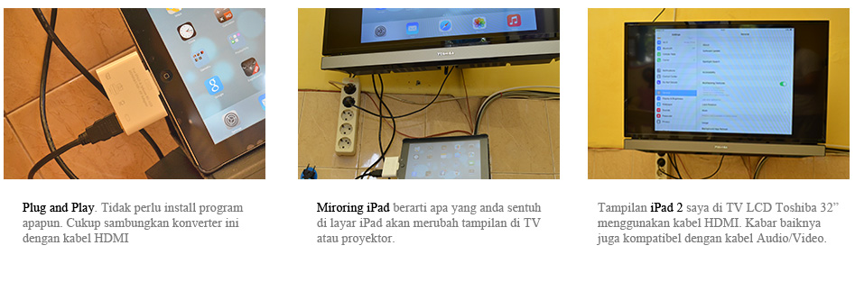 Adaptor ipad 30 pin ke HDMI dan RCA