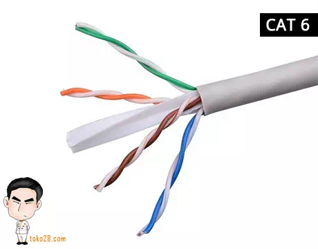 Kabel jaringan ethernet lokal dengan soket RJ-45