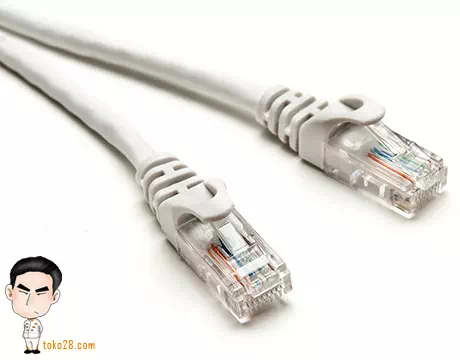Kabel UTB Cat5e untuk menghubungkan modem, switch atau router