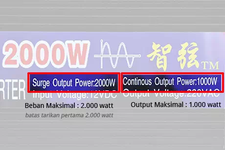 Perbedaan surge power dan continous power inverter