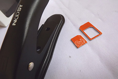 Hasil potong sim cutter merk Nossy