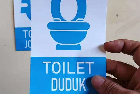 Sticker toilet duduk, toilet jongkok, toilet pria dan toilet wanita